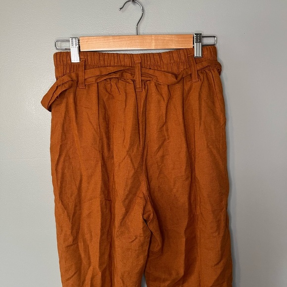 NWT American Eagle Linen Blend Pants With Belt - Pumpkin Spice - Picture 6 of 10